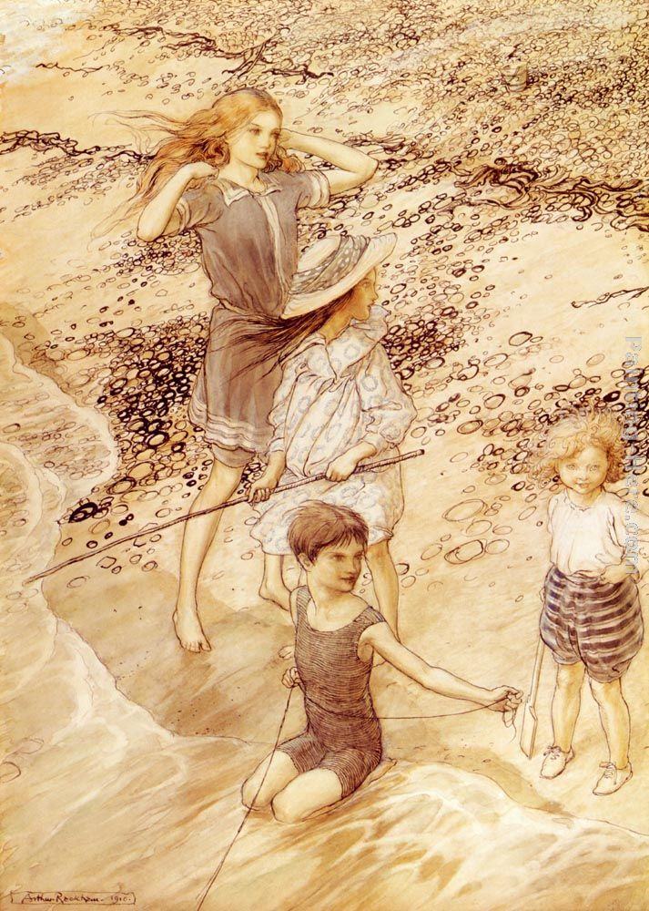 Arthur Rackham Children By The Sea